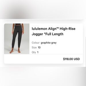 Lululemon Graphite Grey Jogger